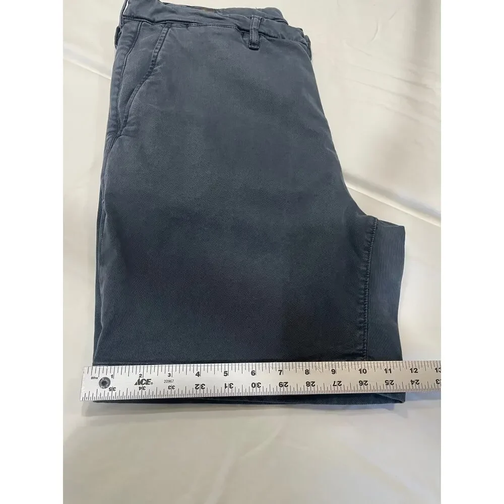 Faherty Mens Coastline Chino Shorts Stretch Blue 8 inch Inseam Size 35